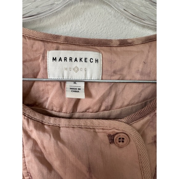 Marrakech Quilted Bomber Jacket Tie Dye Light Weight Size XL Blush Pink - Picture 2 of 6